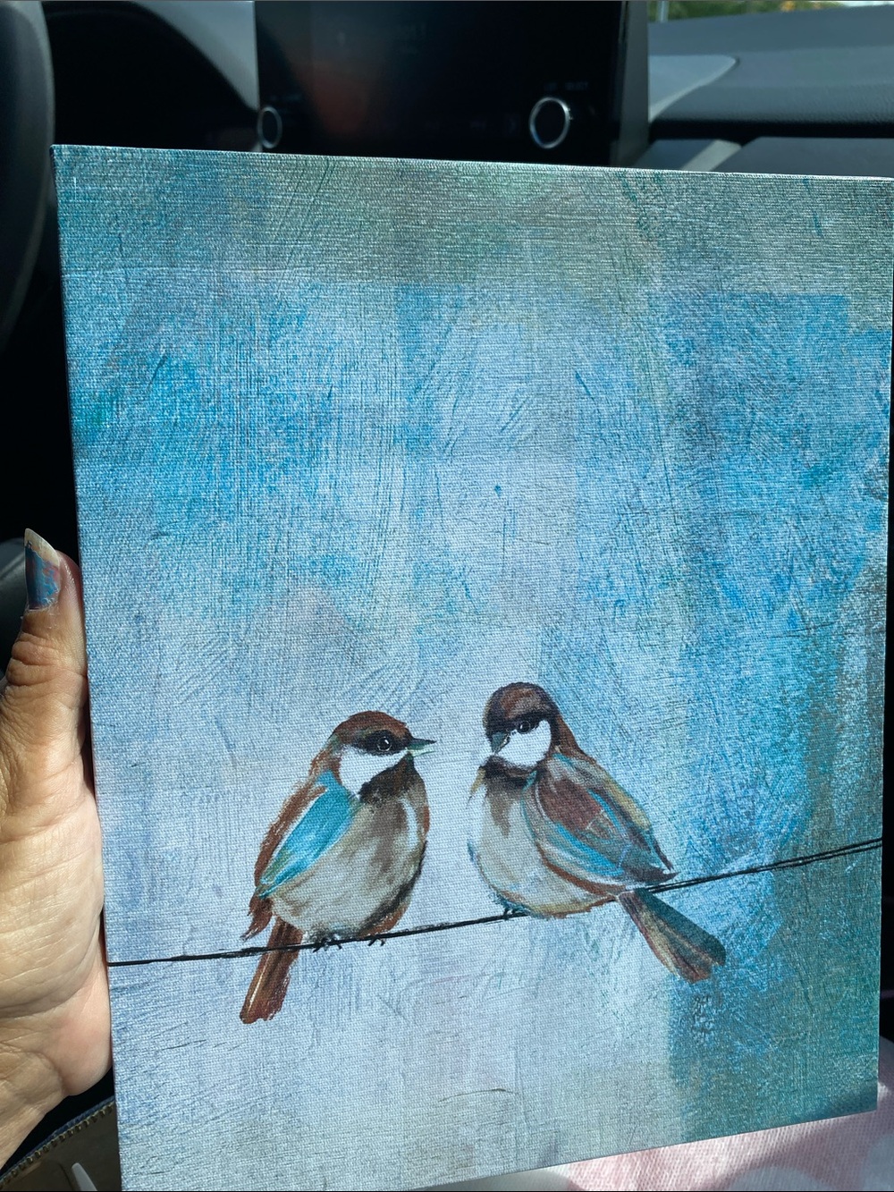 Blue Brown Bird Canvas Art Print